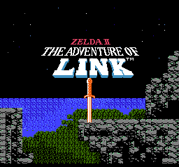 Zelda II The Adventure of Link title screen for NES